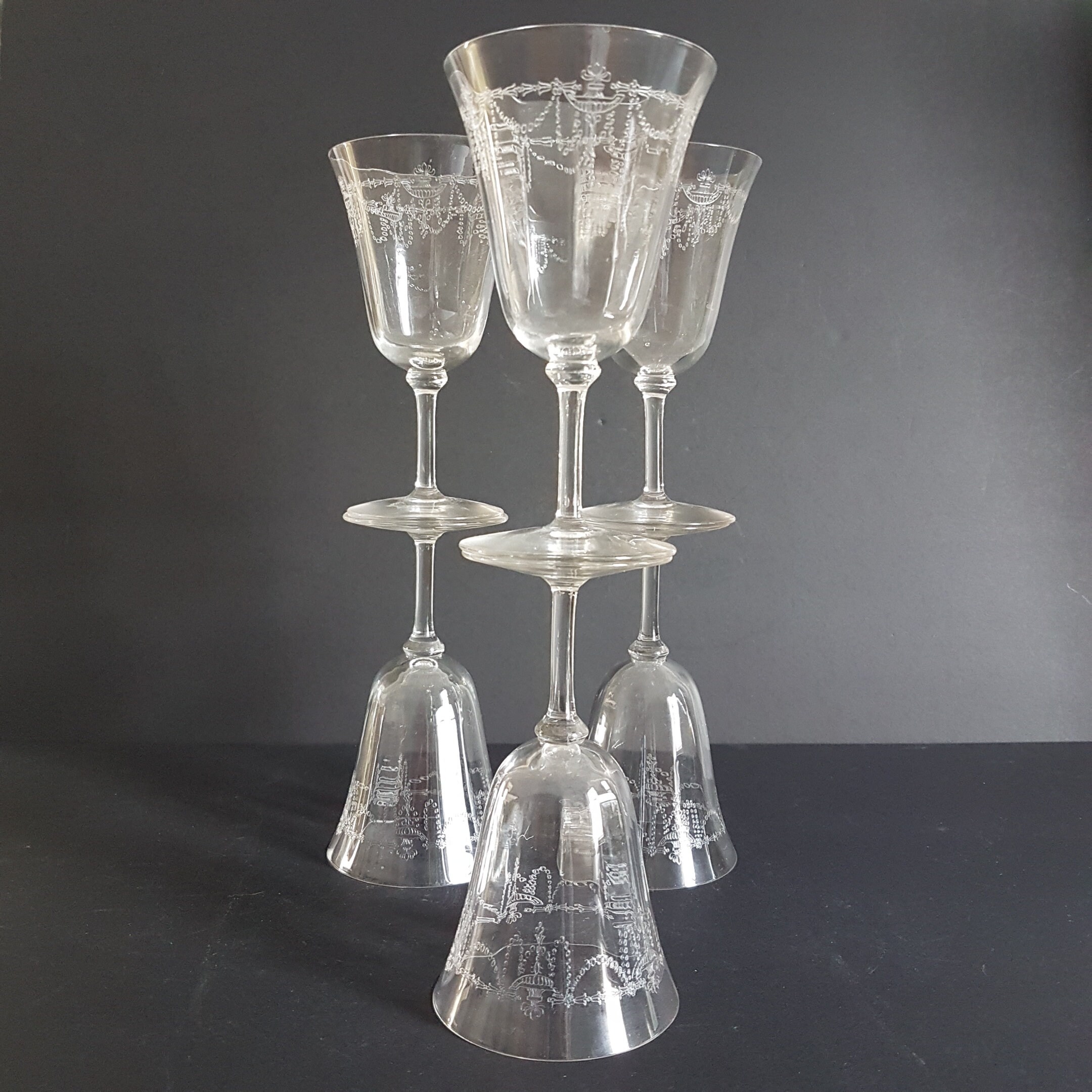 Vintage Bryce Crystal Elegant Glass Stemware, Set of 6, Wine Glass