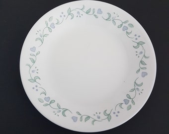 Corelle COUNTRY COTTAGE Side Plates, 6.75 Inch, Set of 5, Blue Hearts