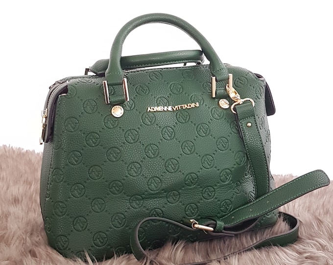 Adrienne Vittadini Signature Collection Green Crossbody, Removable Shoulder Strap