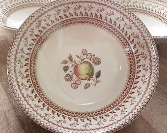 Johnson Brothers Old Granite Fruit Sampler Coupe Cereal Bowls Set of 4