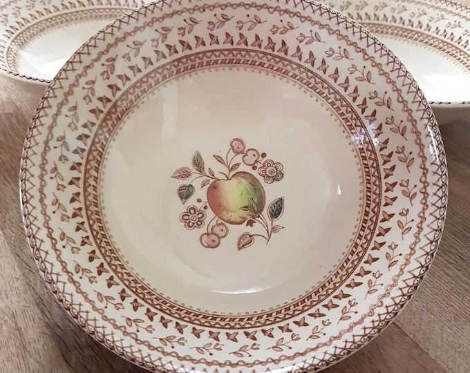 Johnson Brothers Old Granite Fruit Sampler Coupe Cereal Bowls Set of 4