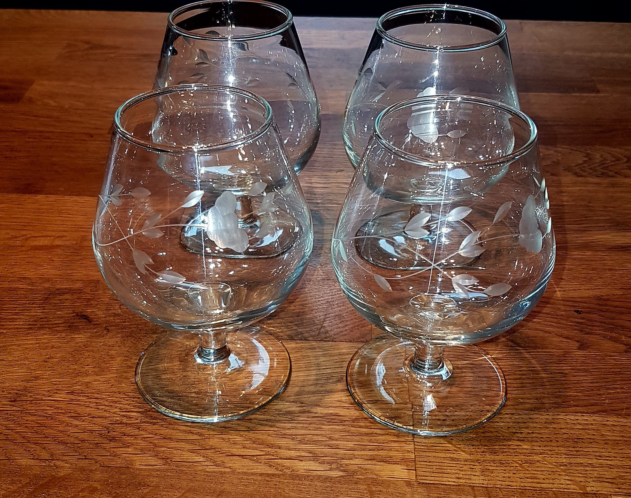Handcut Crystal Brandy Snifter Glasses in Original Box