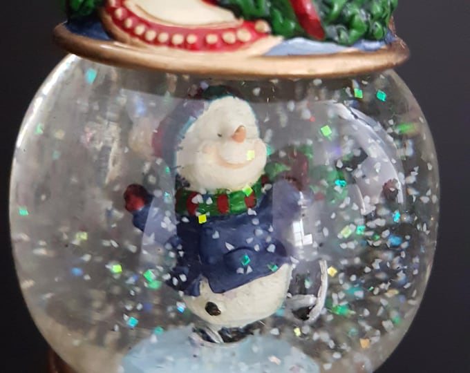 Vintage Snowman Snow Globe Tree Ornaments: Kirkland Signature Christmas Holiday Decor Hanging Xmas Gifts