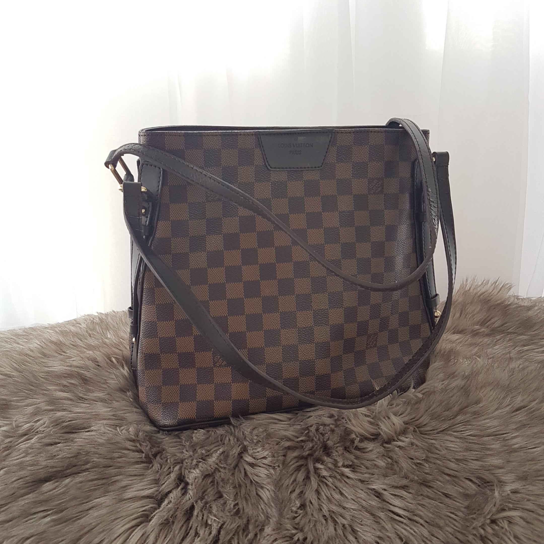 Authentic Louis Vuitton Damier Ebene Canvas Rivington Cabas Tote