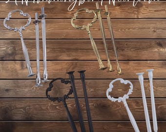 DIY Cake Stand Hardware Kit: 2 or 3 Tier Display Fittings - Gold, Silver, White, Black