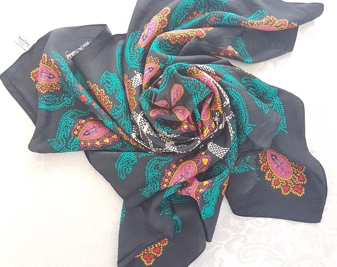 Diane Von Furstenberg 100% Silk Scarf, 42x42 inch Square Paisley