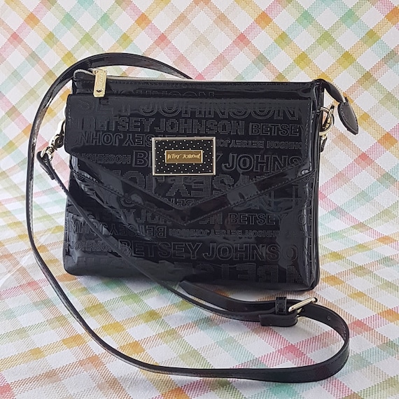 Vintage Betsy Johnson Black Faux Leather Shoulder Bag Norway