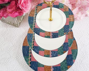 Vintage Porcelain 3-Tier Cake Stand: Victoria & Beale Heritage Plates