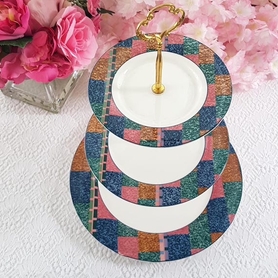 3 Tier Porcelain Cake Stand: Handmade Dessert Serving Tray