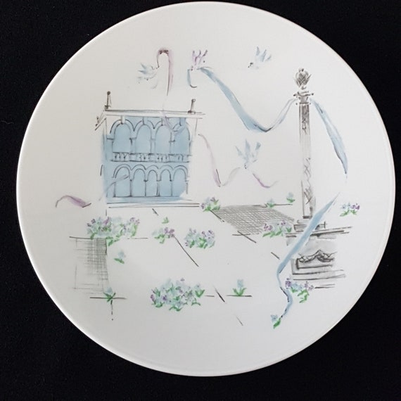 Rosenthal PLAZA Porcelain Side Plates, Designed by Raymond Loewy, Made in Selb Germany, 1960s