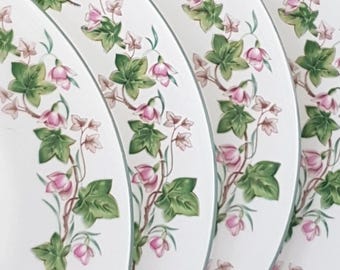 4pc Vintage Royal Doulton Tiverton Ivy Leaf Pattern Dinner Plates - Farmhouse Kitchen Decor