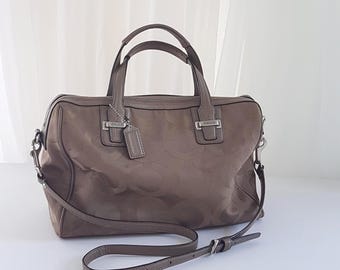 Vintage COACH Tan Signature Taylor OP Art Satchel G1373-F25503 with Shoulder Strap