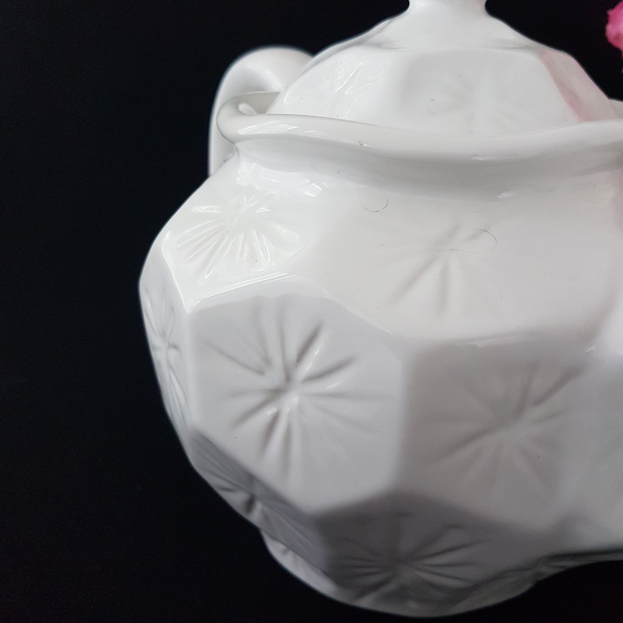 Vintage White Farval Portuguese Pottery, 4 Cup Teapot, Made in Portugal