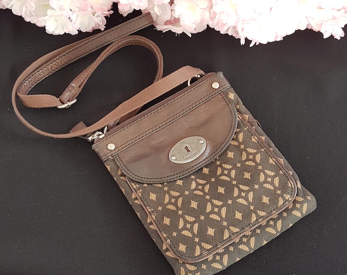 Vintage FOSSIL Key-Per Slim Shoulder Bag Adjustable to Crossbody Bag