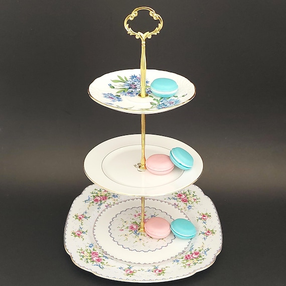 3 Tier Cake Stand English Bone China Royal Albert Tiered Serving Tray Afternoon Tea
