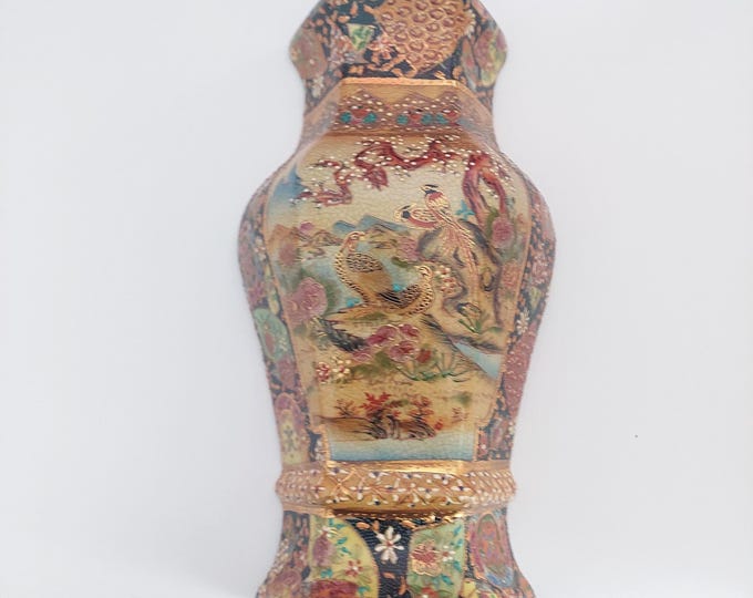 Royal Satsuma Chinoiserie Hand Painted Wall Pocket Vase