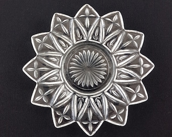 Vintage Federal Glass Petal Plates (Set of 4) - 1960s Pressed Glass