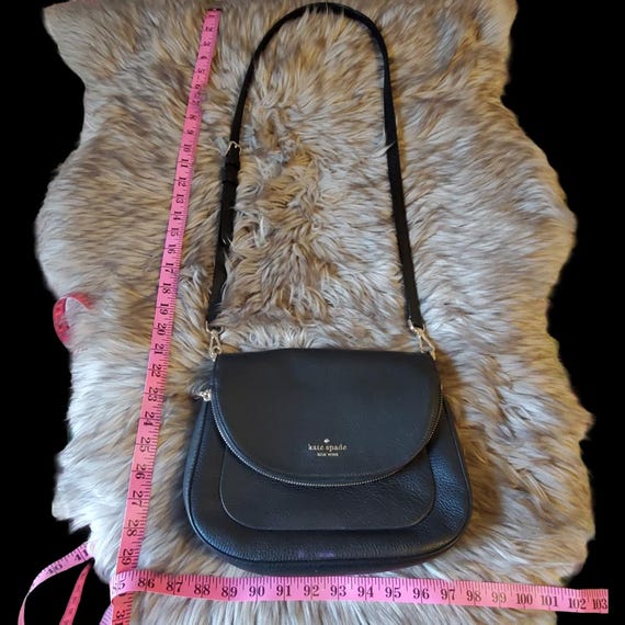 Kate Spade Leila Black Pebbled Leather Medium Flap Shoulder  display picture 1