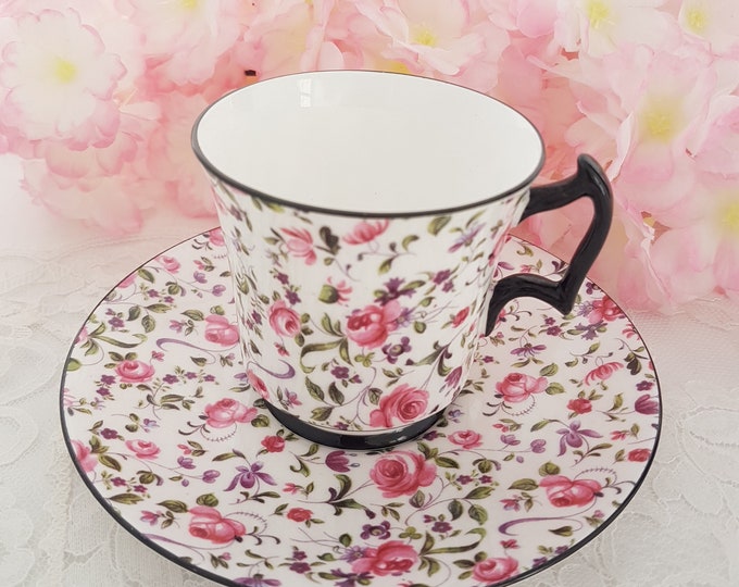 Vintage Royal Chelsea DUBARRY BRIAR ROSE Chintz Tea Cup & Saucer, English Bone China