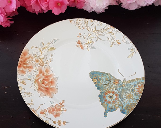 Butterfly Dinner Plate Set: 4pc Garden-Inspired Decorative Tableware for Spring Housewarming Gifts