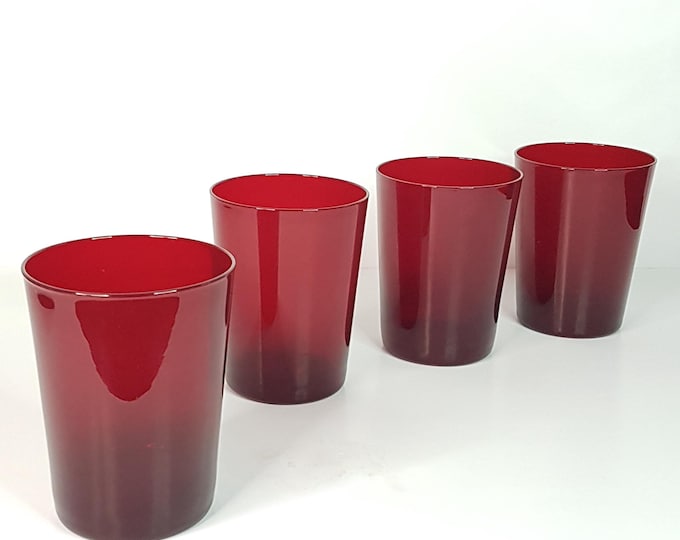12oz Christmas Red Blown Glass Tumbler Set for Holiday Hosting
