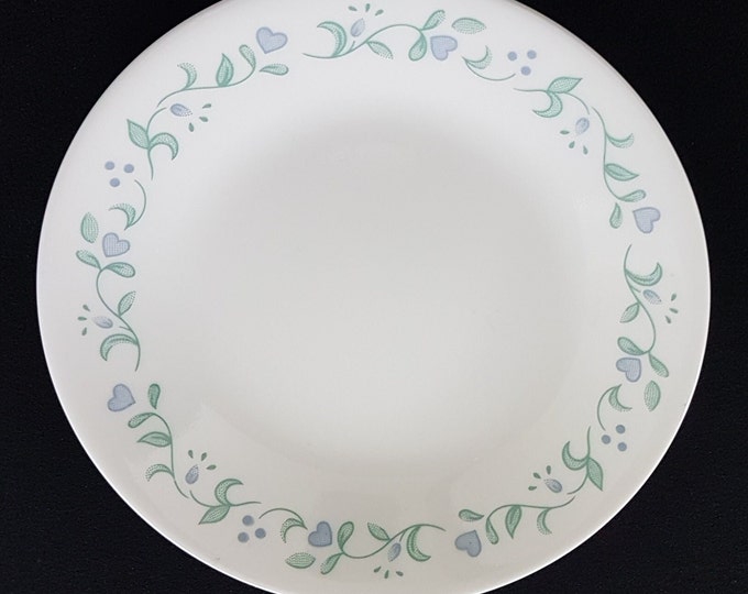 4pc Corelle Vitrelle COUNTRY COTTAGE Side Plates, 6.75 inch, Blue Hearts