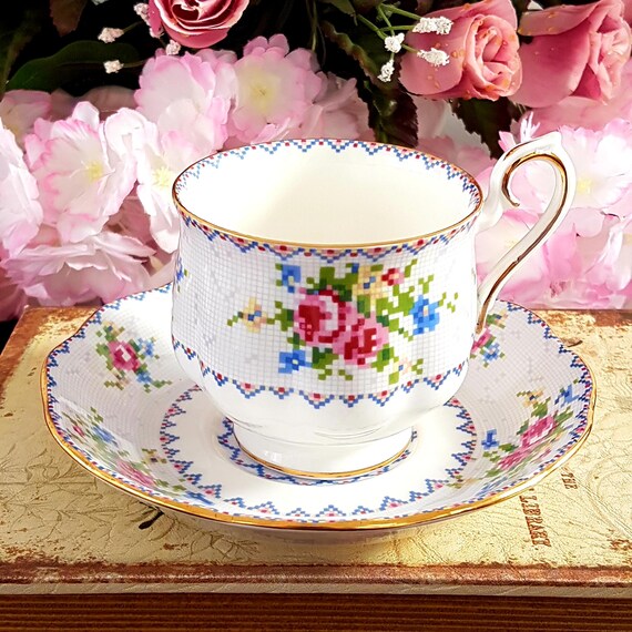 Royal Albert Petit Point English Bone China Tea Cup & Saucer