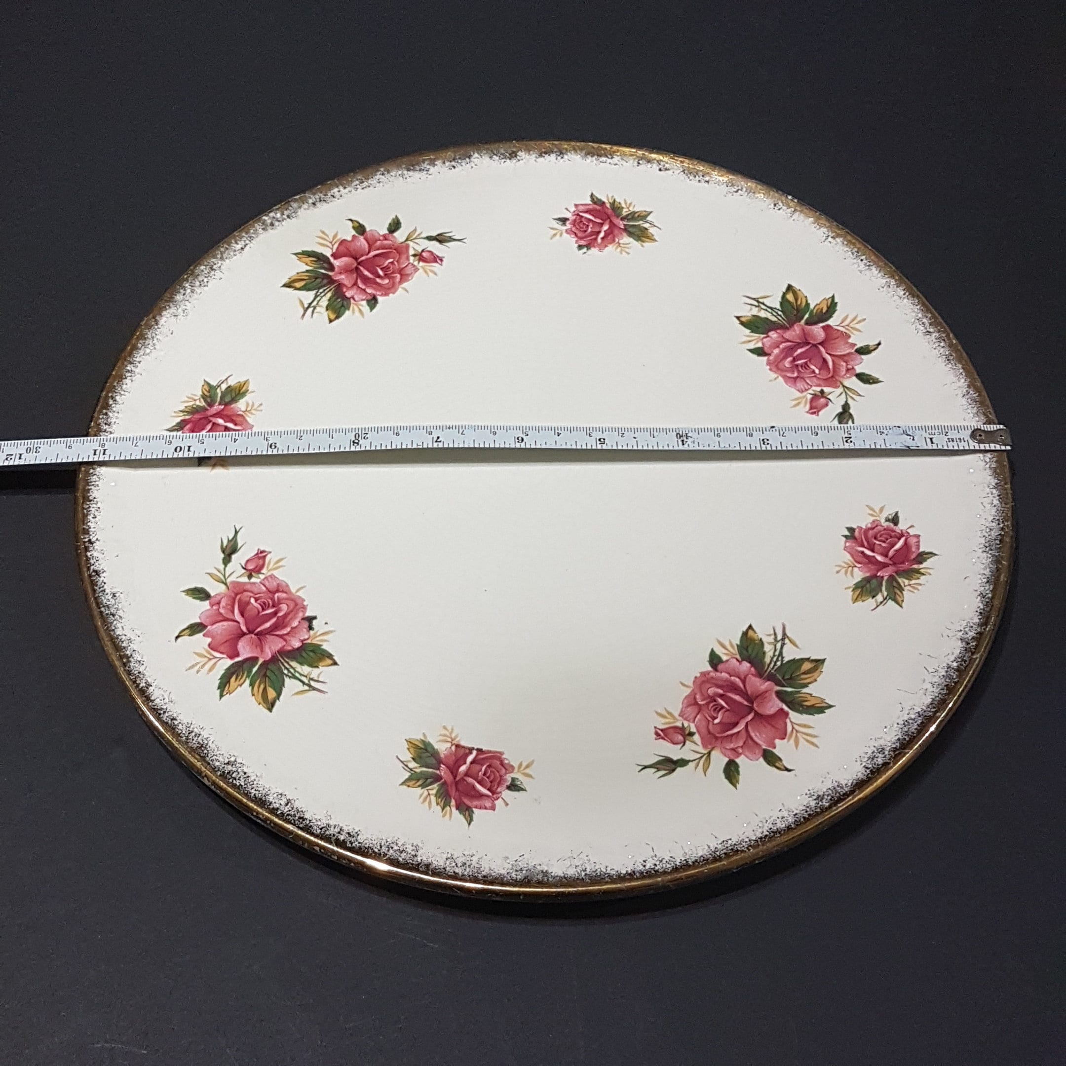 Vintage H. Aynsley & Co Pink Rose Round Cake Plate, Serving