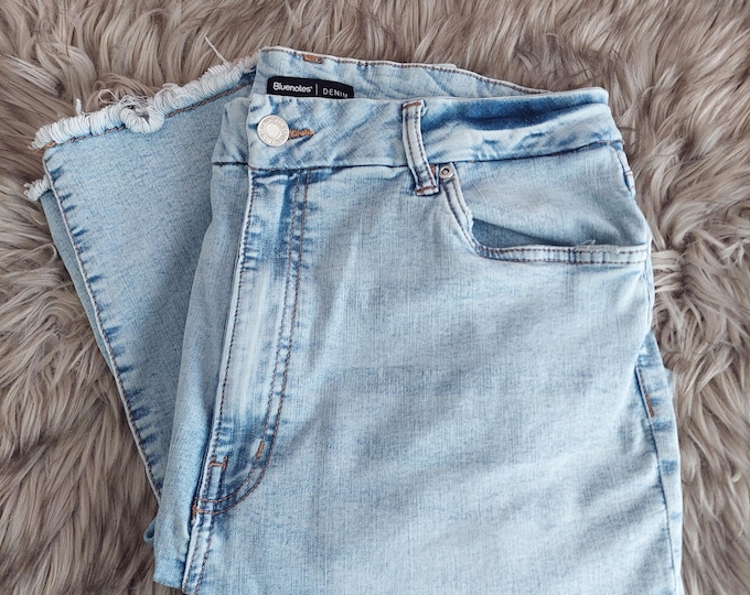 Vintage Distressed Curvy Super High-Rise Ankle Jegging Size 14 Women's Casual Streetwear Pants