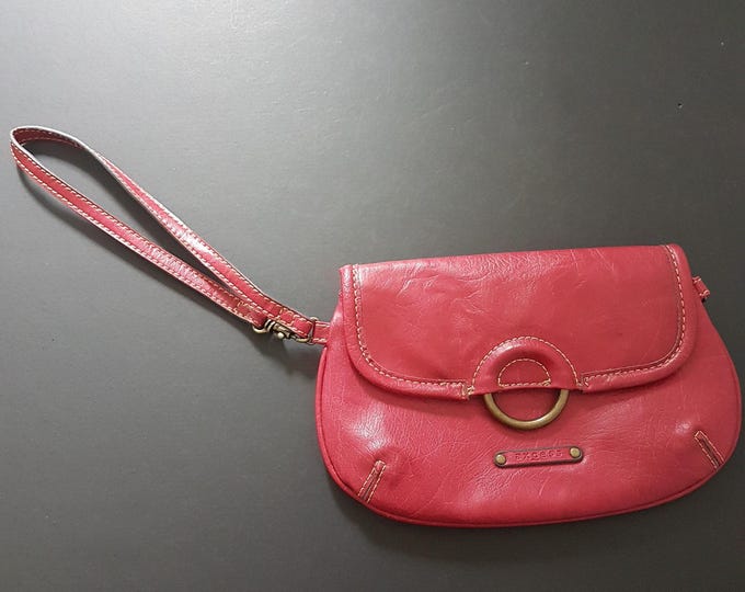 Vintage Liz Claiborne Red Wristlet Purse - Axcess Designer Faux Leather Clutch for Formal Events