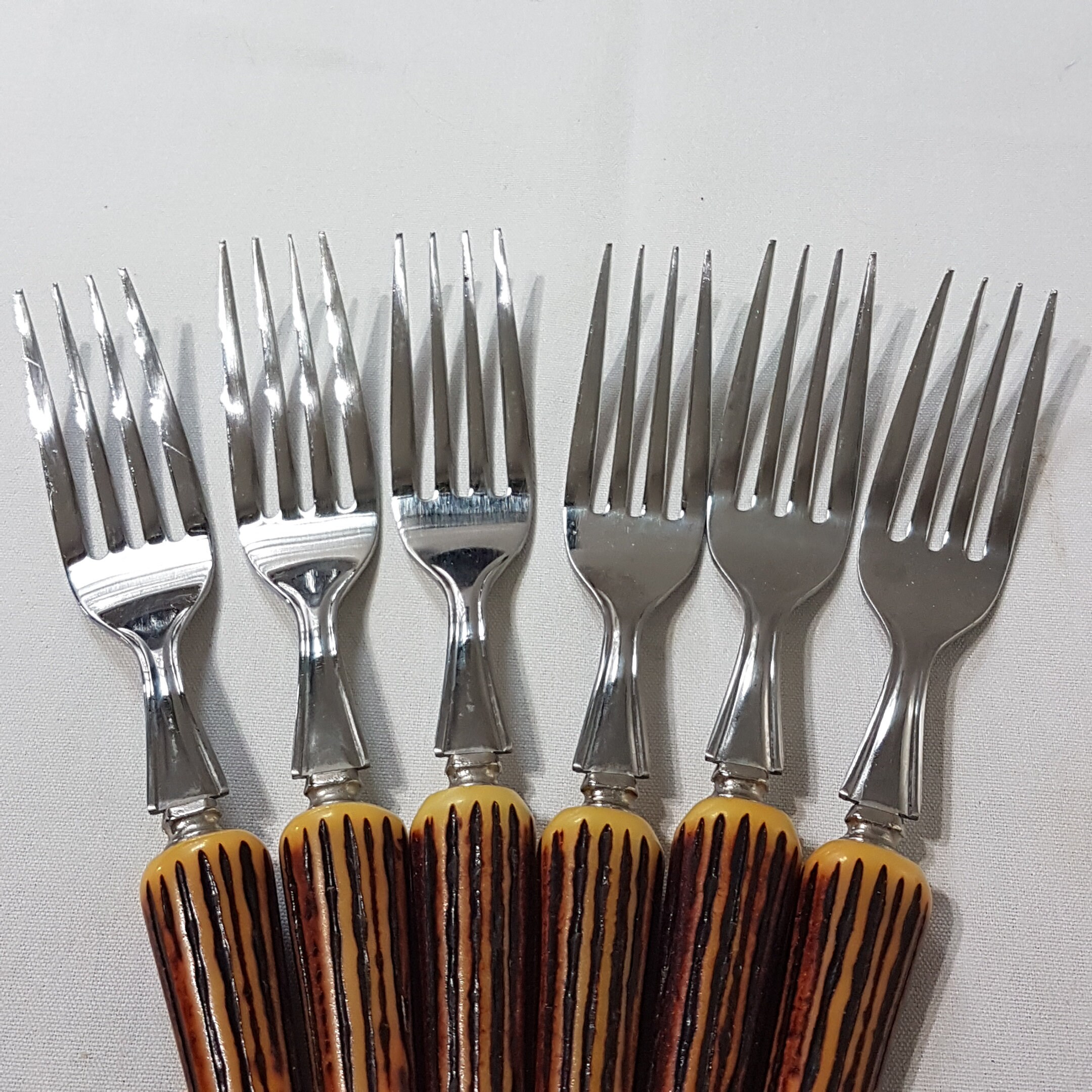 Vintage Carving Set Meat Serving Fork Meat Carving Knife with 6 Dinner