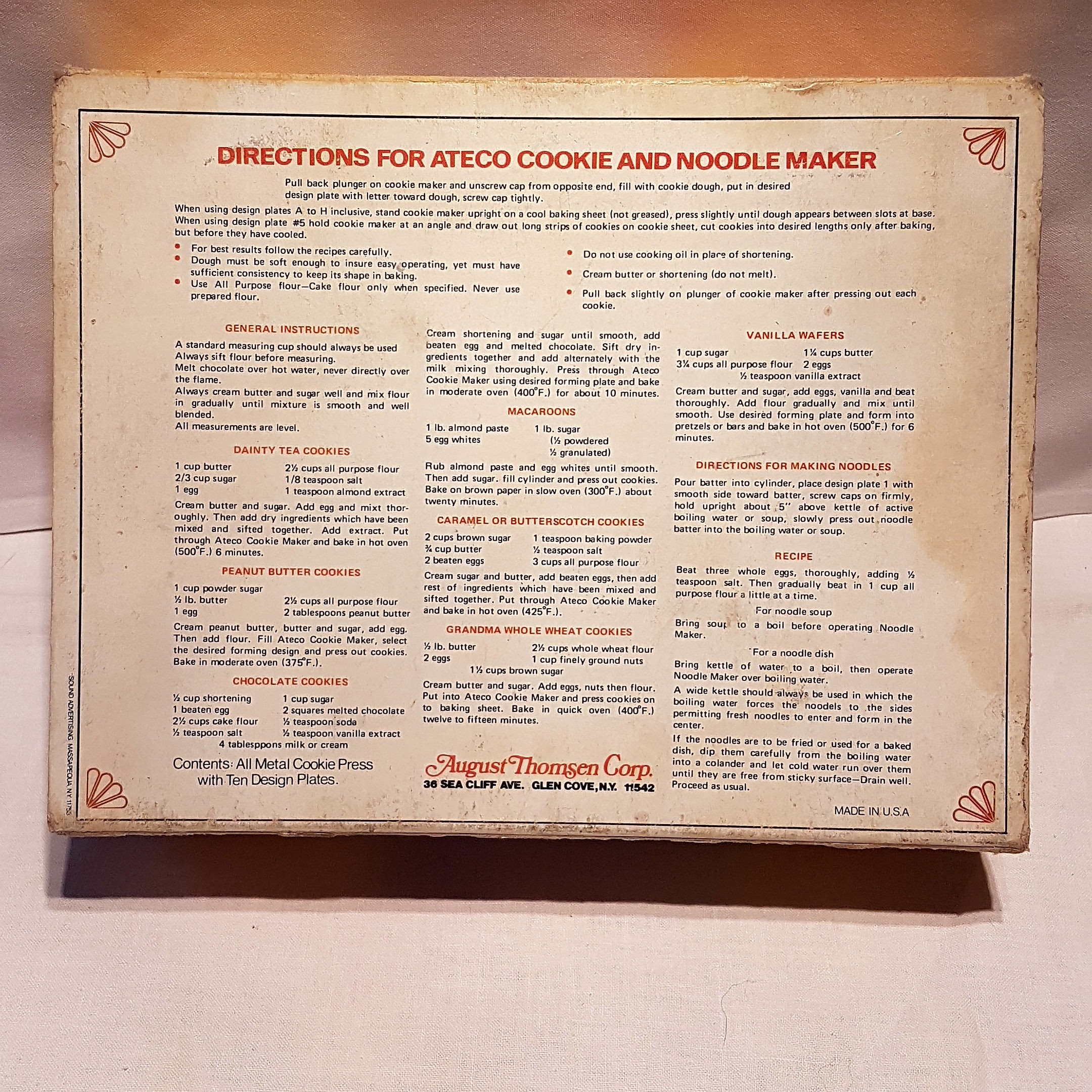 Vintage ATECO / The Original Cookie & Noodle Maker Cookie Press 685