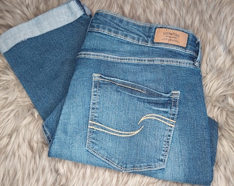 Vintage Signature by Levis Strauss Modern Capri - Plus Size Cropped Denim, Size 16