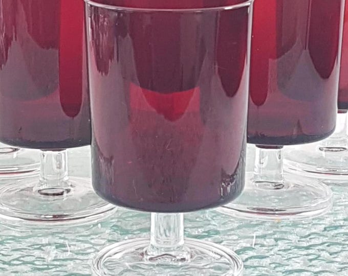 6pc Luminarc Cavalier Ruby Red 6oz Wine Glass Set