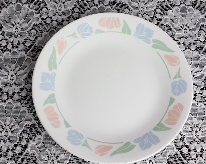 4pc Corelle FRIENDSHIP Side Plate Set with Pastel Floral Rim, USA