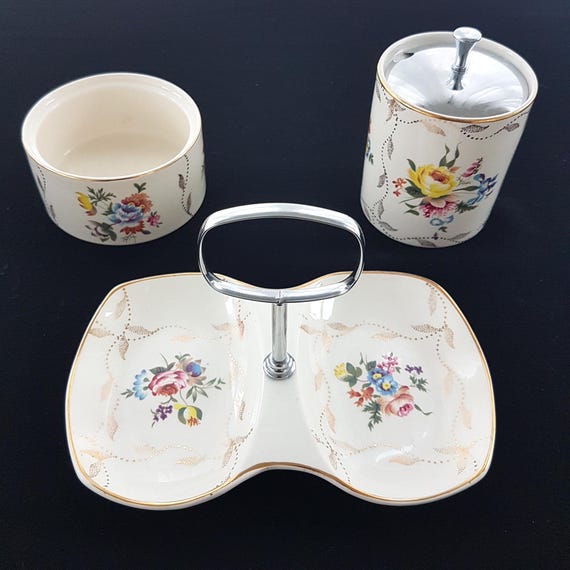 Mid Century Princess Preserve Set by Midwinter Pottery - Vintage Jam Jar Tea Service