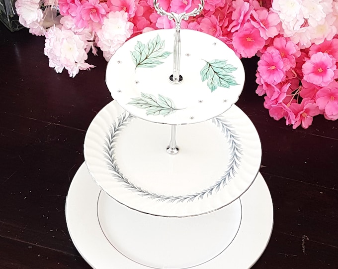 Elegant Bone China 3-Tier Cake Stand: Handmade Wedding Dessert Tray for Tea Parties & Events