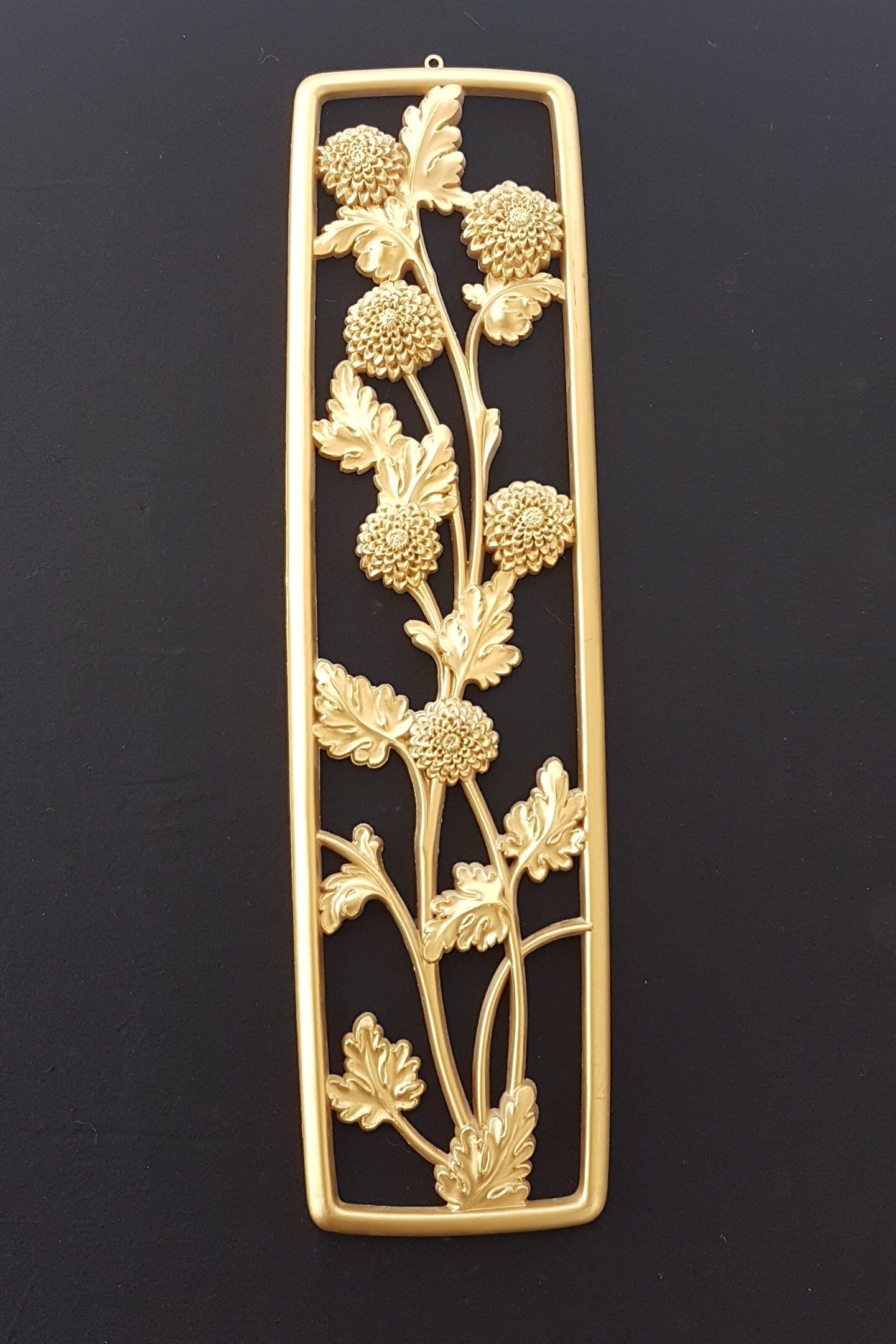 Four Seasons Floral Wall Art Mid Century Gold Resin Wall Plaques By Dart Industries 4773