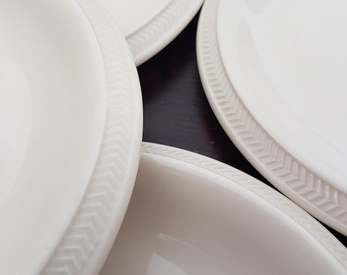 6pc Wedgwood Weekday Weekend Cream 6.25 inch Side Plate Set, 1990s