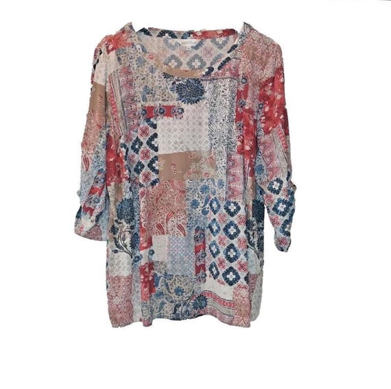 Northern Reflections Bohemian Patchwork Printed T… - image 1