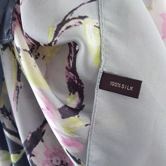 100% Silk Scarf, 70x35 inch Spring Cherry Blossom… - image 9