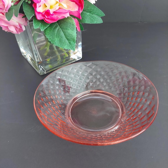 Imperial Glass Pink Depression Glass Diamond Quilted Bowl