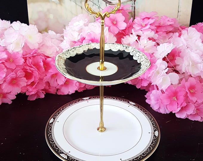 Elegant 2-Tier Bridgerton-Inspired Stand for Tea Parties, Desserts, and Jewelry Display