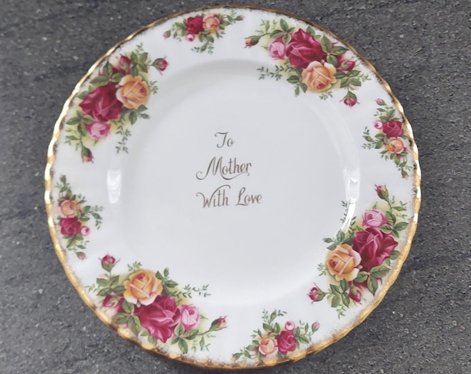 Royal Albert Old Country Roses To Mother With Love Plate: Bone China England