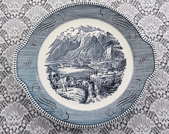 Vintage Currier & Ives Platter: Royal China Rocky Mountains Scene