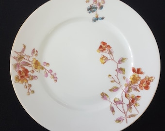 Hand Painted Limoges Antique Dessert Plate Set of 4, Made in France 1890-1902