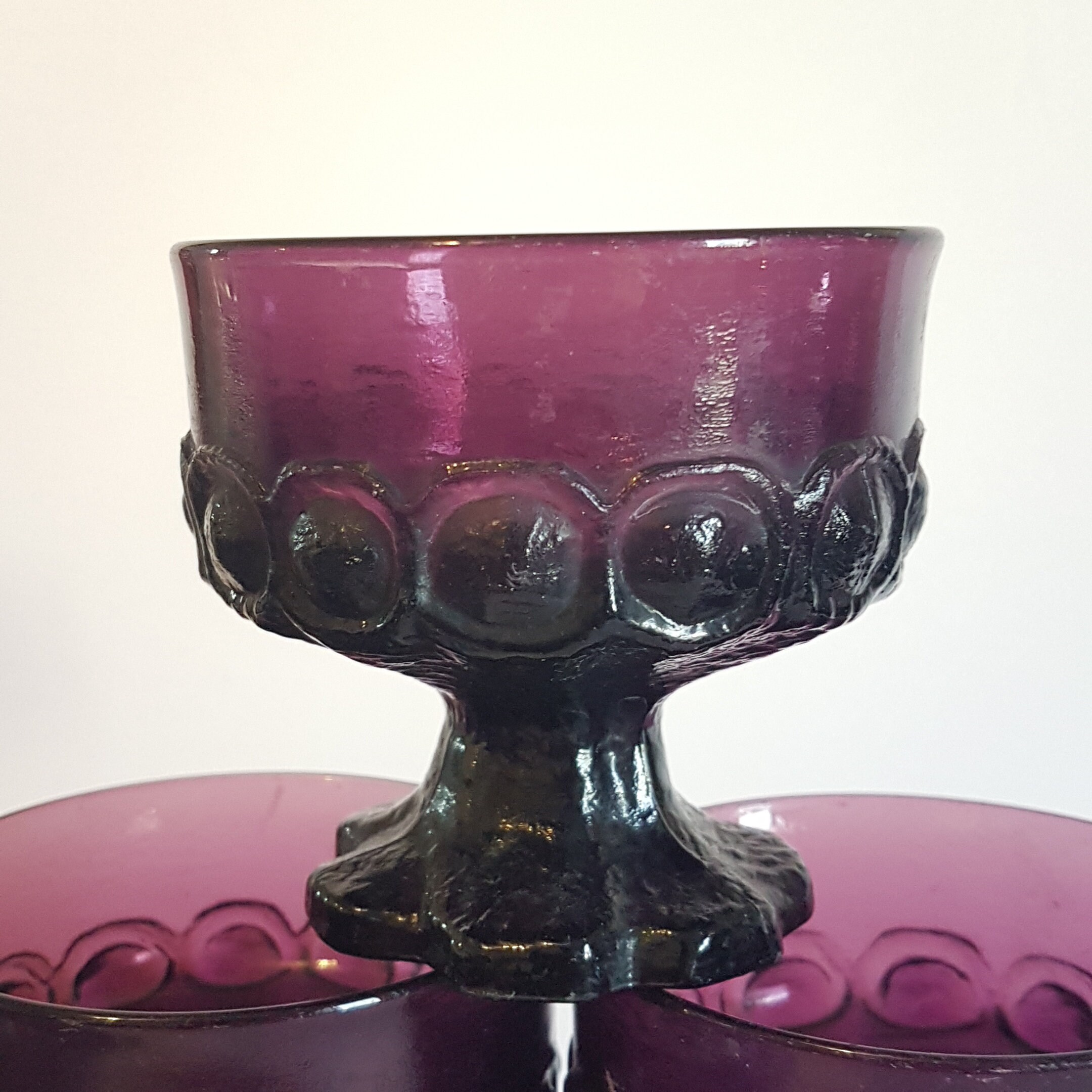 6 Franciscan Crystal Madeira Plum, Champagne Glass, Tall Sherbet