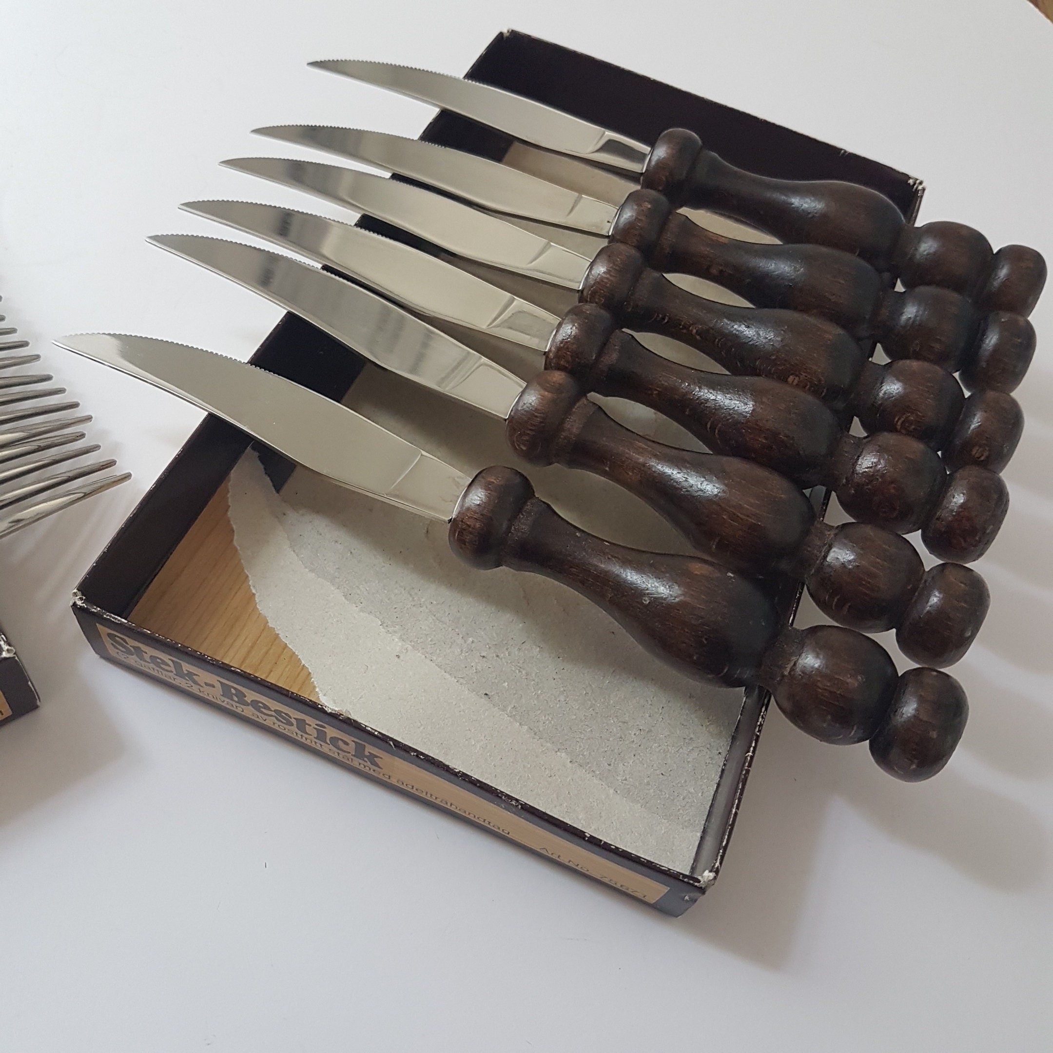 Vintage Cutco 7 Knife & Fork Set w/ Bakelite Holders 22 23 24 25 26 27 28 -  NICE