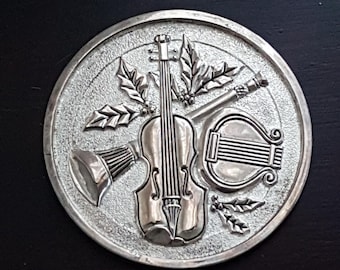 4pc Godinger Silver-Plated Christmas Musical Instrument Coasters Set - Holiday Hosting & Festive Decor