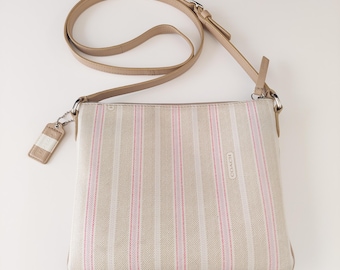 Vintage Coach Legacy Weekend Ticking Stripe Crossbody Bag